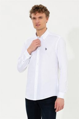 U. S. Polo Assn / Рубашка мужская белая Uzunkol Basic - U.s. polo assn фото 3
