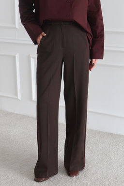 Antrasit Bordo Cizgili Dokuma Pantolon TWOSS26PL00013 - Trendyolmilla фото 12