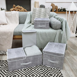 Короб стеллажный с крышкой, малый, 28*30*16 см, LINE MOON, шт - Valiant фото 8