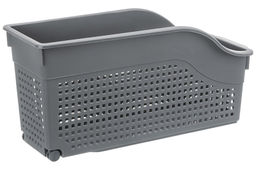 Контейнер хозяйственный 35,5*13*17 см Лофт серый на колесах узкий (модель - 621018) - Elan gallery фото 3