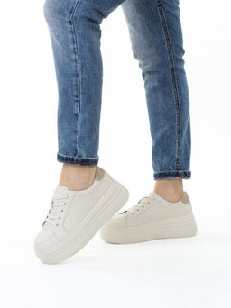 03-YC457-1 BEIGE Кроссовки женские (натуральная кожа)