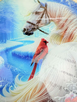 Доска разделочная круглая LARANGE СИМВОЛ ГОДА 2026 d 28,5 см (стекло закаленное 4мм) 106-743