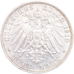 3 марки 1910 года F Германия (Вюртемберг)
