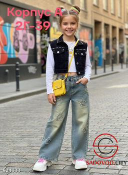 Джинсы для девочки на резинке