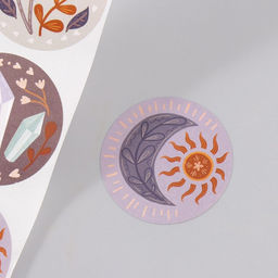 Наклейка бумага Бохо, d=3.8 см, 252 шт. в рулоне