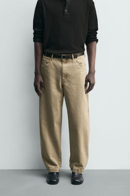 PANTAL?N STRAIGHT FIT LAVADO / Beige - Zara фото 2