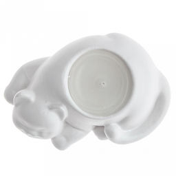 Свеча "Улыбчивый котик" 10,4х6,4х3,4см, парафин, в подсвечнике из гипса, белый, время горения 2 часа (Россия)