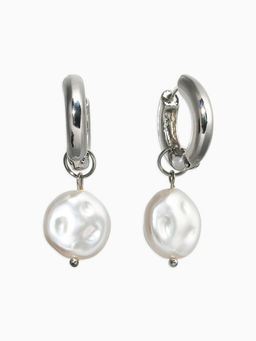 Серьги «Жемчуг Барокко», белые в серебре