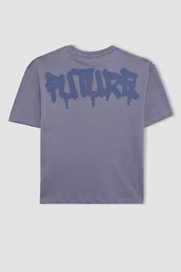 Футболка оверсайз с круглым вырезом и принтом для мальчиков с короткими рукавами - Defacto фото 10