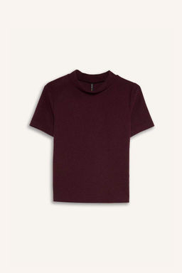 Slim Fit Slim Fit Полуводолазка Повседневная футболка с коротким рукавом - Defacto фото 7