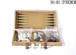 Игра настольная 3 в1 Нарды шахматы шашки 15х30 см / 341-161 /уп 48/ - ГалеонТрейд фото 4