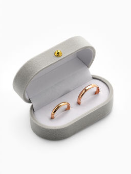 Футляр под серьги, кольца, Овал вытянутый, бархатный, 7.5?4?3 см, серый