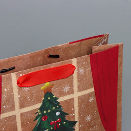 Пакет подарочный новогодний крафтовый «Уют в доме», M 26 х 30 х 9 см