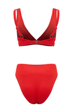 TRENDYOLMILLA Lacivert Ucgen Dokulu Regular Core Bikini Tak?m? TBESS25BT00004  фото 10