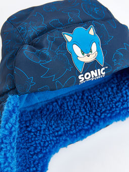 Sonic Bask?l? Erkek ?ocuk Kar ?apkas?