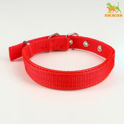 Ошейник Комфорт комбинированный, 45 х 2 см, ОШ 30-39 см, красный