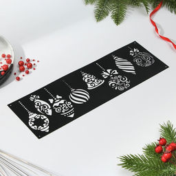 Цена за 5 шт. Трафарет для торта новогодний Игрушки, 32?10 см