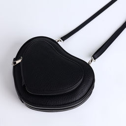 Сумка женская кросс-боди на молнии, в форме сердца, 20×5×16 см, чёрная