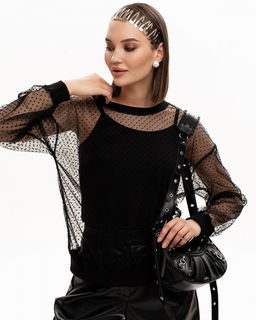 Авторский прозрачный свитшот из сетки