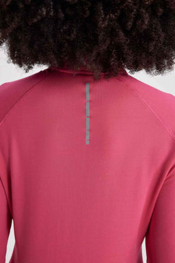 DeFactoFit Футболка с длинным рукавом и воротником стандартной посадки с принтом  фото 5