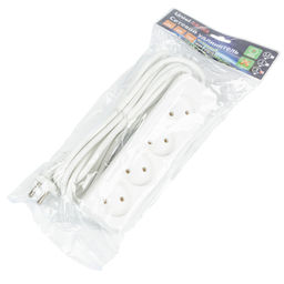 S-CU4-3 WHITE Удлинитель серии Ultra, шнур 3м., 4 гнезда, 10A, б/з. Белый. TM Uniel