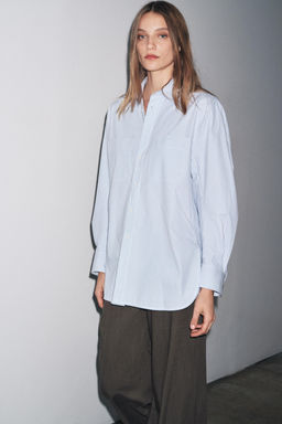 ZW COLLECTION STRIPED SHIRT WITH POCKET - Zara фото 5