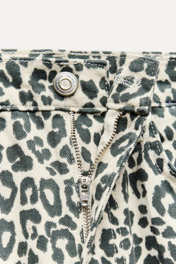 ZW COLLECTION BOOTCUT CROPPED HIGH-WAIST ANIMAL PRINT JEANS - Zara фото 7