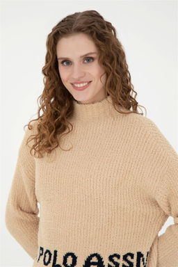 Женский свитер песочного меланжа - U.s. polo assn фото 2