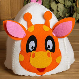 Шапка для бани с детской аппликацией Жирафик войлок - Simaland фото 4