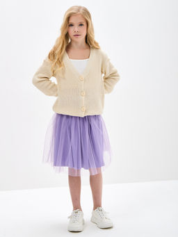 Молочный вязаный кардиган для девочки - Kogankids фото 13