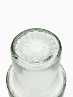 Ваза для цветов из стекла с деревянной подставкой, 25.5×10 см, 1.25 литра