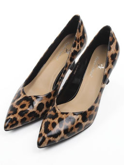 06-A43A-541PC BLACK/LEOPARD Туфли женские "Лодочки" (натуральная кожа)