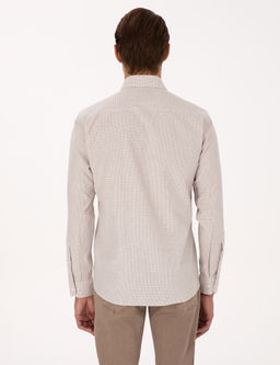Bej Slim Fit Uzun Kollu G_mlek