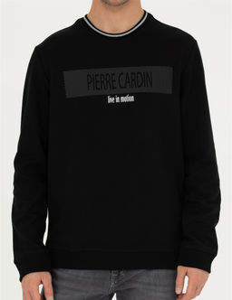 Siyah Regular Fit Bisiklet Yaka Sweatshirt - Pierre cardin фото 6