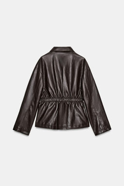 CHAQUETA EFECTO PIEL CINTURA EL?STICA / Marr?n - Zara фото 7