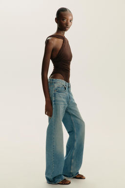 DRAPED ASYMMETRIC TULLE BODYSUIT - Zara фото 13