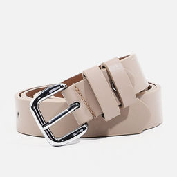 Ремень женский, ширина 2,5 см, винт, пряжка металл, цвет бежевый