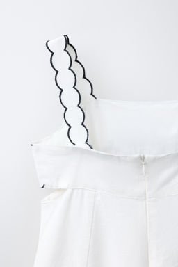 MONO LARGO BORDADO CUT OUT CON ALGOD?N Y LINO / Crudo / Negro - Zara фото 5