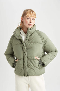 Водонепроницаемая куртка-пуховик с воротником-стойкой DeFactoFit  фото 4