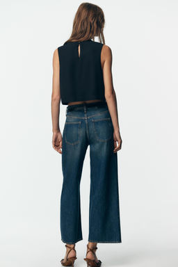 Z1975 HIGH-WAIST BELTED CULOTTES JEANS - Zara фото 17