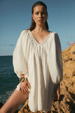 Vestido de algodon con mangas globo - H&m фото 2