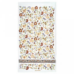 "Япония-2021" Полотенце махровое 70х140см, плотность 300гр/м2, 100% хлопок, с вышивкой, "Васильки", бежевый (красный), Bolangde (Китай)