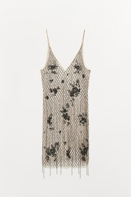 BEADED FRINGE TULLE DRESS - Zara фото 7