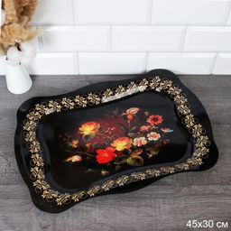 Поднос прямоугольный 45х30 металл Эмаль/ 1002 /уп 100/