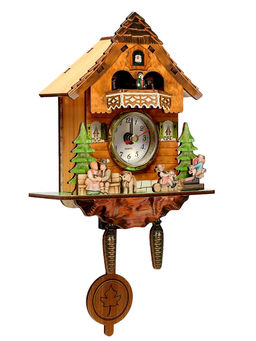 Часы настенные с кукушкой «Семейный очаг», плавный ход, 23.5×12.8×5.5 см