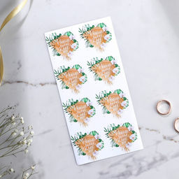 Цена за 8 шт. Приглашение на свадьбу в крафтовом конверте «Тропики», 10×15 см