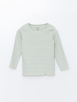 Bisiklet Yaka ?izgili K?z Bebek Pijama ?st