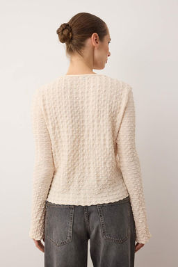 Indigo Regular/Normal Kal?p Dokulu Uzun Kollu Esnek Orme Bluz TWOAW26BZ00334 - Trendyolmilla фото 8