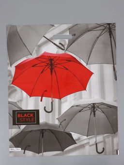 Цена за 25 шт. Пакет "Зонтики, полиэтиленовый с вырубной ручкой 50х60 см, 100 мкм