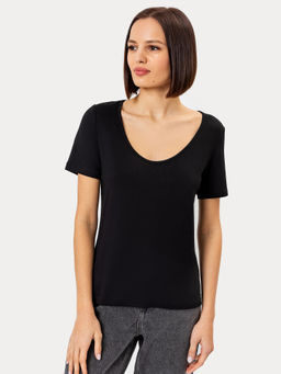 Футболка женская regular fit в черном цвете черный 112806